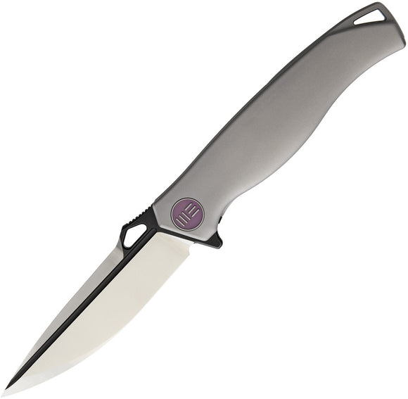 WE KNIFE CO Framelock Ball Bearing Gray Titanium Handle Satin Folding Knife 606C