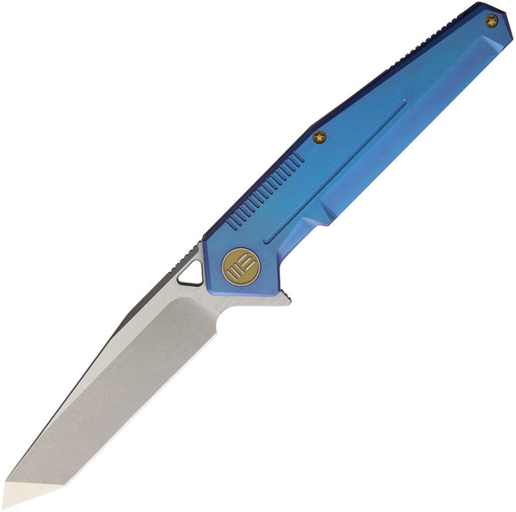 WE KNIFE CO Model 610 Blue Titanium Framelock Flipper Folding Knife 610D
