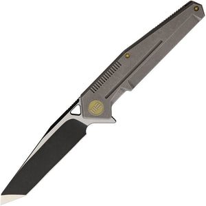 We Knife Model 610 Gray Black/Satin Titanium Framelock Folding Knife 610G