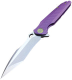 We Knife Framelock Tanto Satin Purple Titanium Folding Pocket Knife 612b