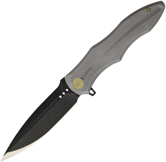 We Knife Framelock Black Gray Titanium Folding Pocket Knife 613e