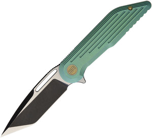 WE KNIFE 7.5" Tanto Green Flipper Folding Pocket Knife Black Bohler M390 616C