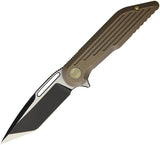 WE KNIFE 7.5" Tanto Bronze Flipper Folding Pocket Knife Black Bohler M390 616G