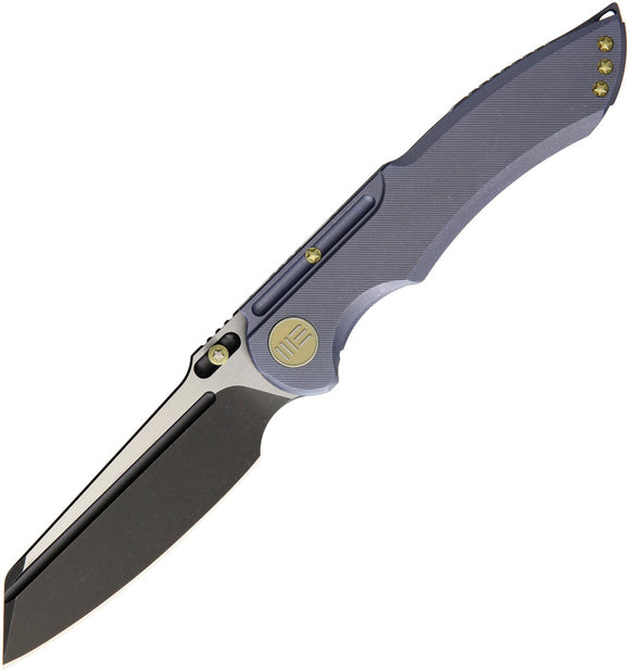 We Knife Model 620 Blue Titanium M390 Black & Satin Two-Tone Folding Knife 620C