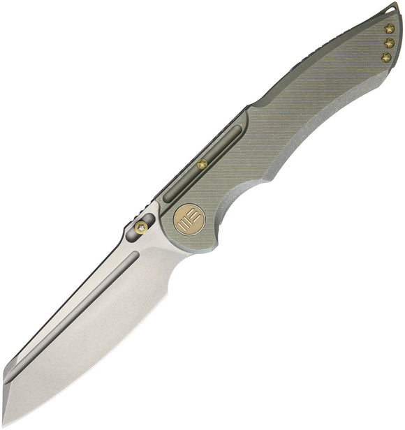 WE KNIFE CO Framelock Green Titanium Stonewash & Satin Folding Blade Knife 620F