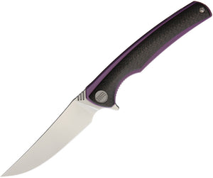 WE KNIFE 8" Purple Ti Carbon Flipper Folding Pocket Knife Bohler M390 EDC 704cfa