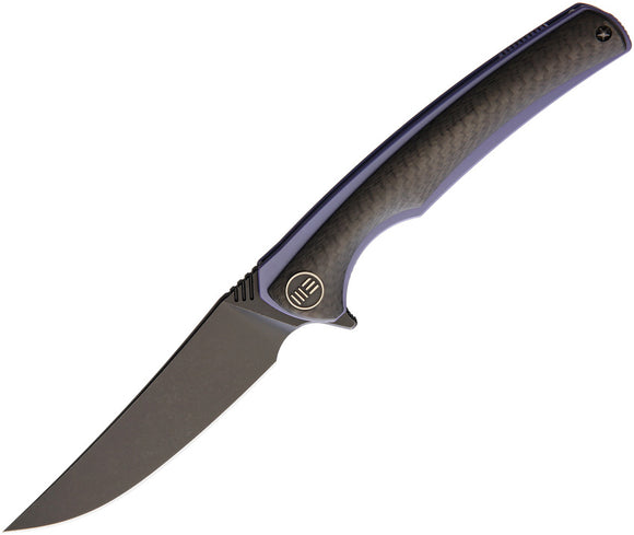 We Knife Model 704 Blue Titanium & Carbon Fiber Handle M390 Folding Knife 704CFG