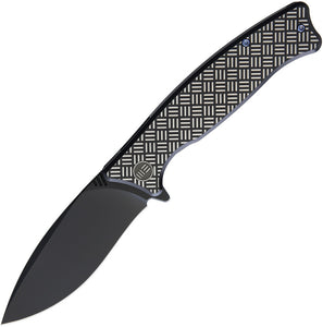 We Knife Model 712 Balaenoptera Black & Silver Titanium M390 Folding Knife 712E