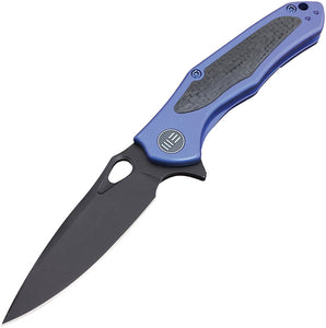 WE KNIFE CO Vapor Blue Titanium Carbon Fiber Black Blade Folding Knife 804A
