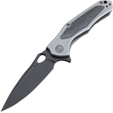 WE KNIFE CO Vapor Tumbled Gray Titanium Carbon Fiber Flipper Folding Knife 804E