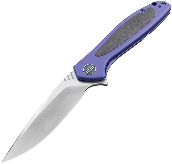 WE KNIFE CO Wisp Blue Titanium Carbon Fiber Handle Stainless Folding Knife 805B