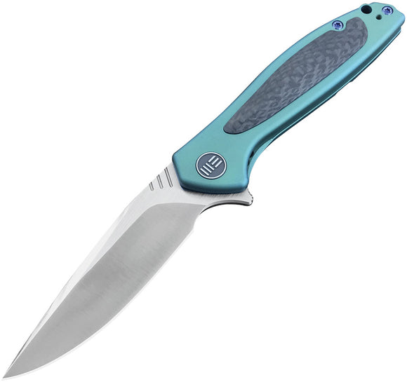WE KNIFE CO Wisp Green Titanium Carbon Fiber Handle Stainless Folding Knife 805D