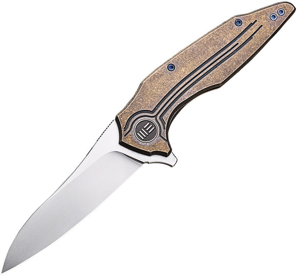 WE KNIFE CO Bullit Framelock Brown Titanium Handle Satin Folding Knife 806B