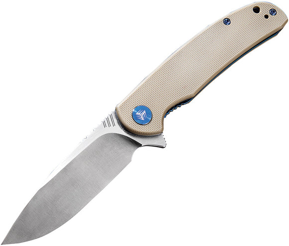 WE KNIFE CO Practic Linerlock Tan & Blue G10 Bohler M390 Folding Knife 809B