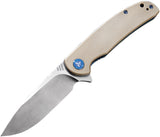 WE KNIFE CO Practic Linerlock Tan & Blue G10 Bohler M390 Folding Knife 809B