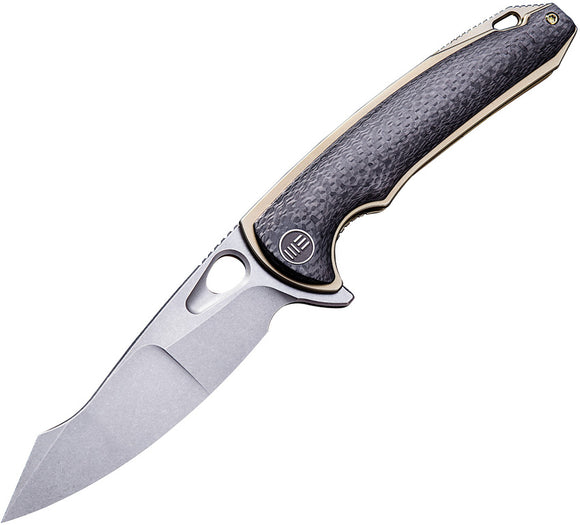 WE KNIFE CO Yucha Linerlock Gold Titanium CF S35VN Folding Knife w/ Flipper 810C