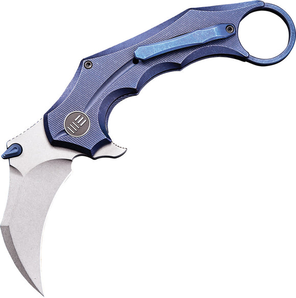 We Knife Co. Incisor Frame Lock Knife Blue Titanium Handle Plain 35VN Blade 816A