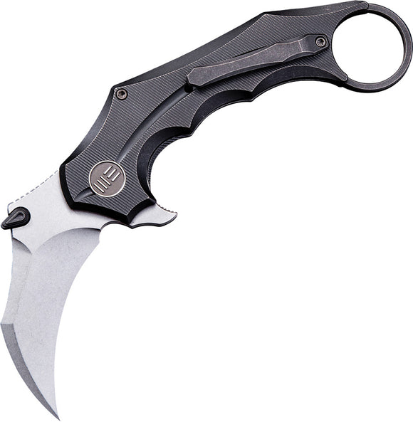We Knife Incisor Frame Lock Knife Black Titanium Handle Plain S35VN Blade 816C