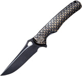 We Knife Co Ltd Drakon Bronze Titanium Folding Bohler M390 Pocket Knife 819B