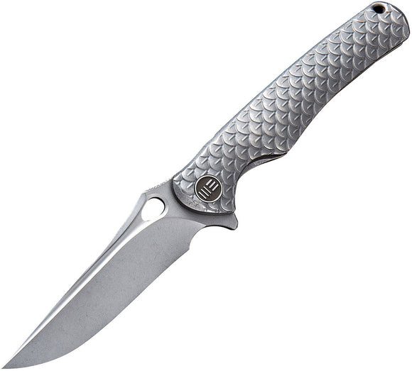 We Knife Co Ltd Drakon Gray Titanium Folding Bohler M390 Pocket Knife 819C