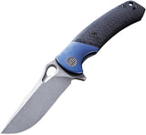 We Knife Bishop Framelock Blue Titanium Handle Carbon Fiber Folding Knife 903B