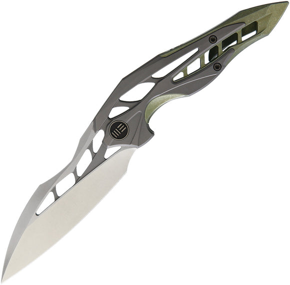 We Knife Co Ltd Arrakis Framelock Green/Gray Titanium Folding M390 Knife 906D