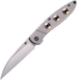 We Knife Co Ltd Schism Framelock Titanium Gold Folding CPM S35VN Pocket Knife 908A