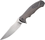 We Knife Co 37 Gray Titanium Handle Framelock with M390 Folding Knife 037 910c