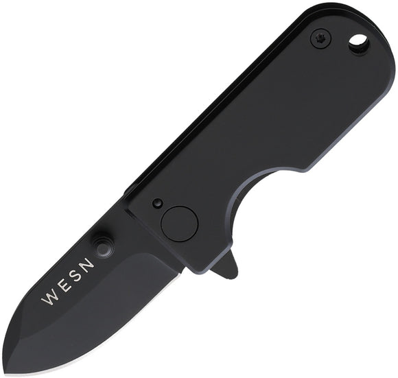 Wesn Goods Titanium Framelock Microblade Blacked Out Folding Knife 012