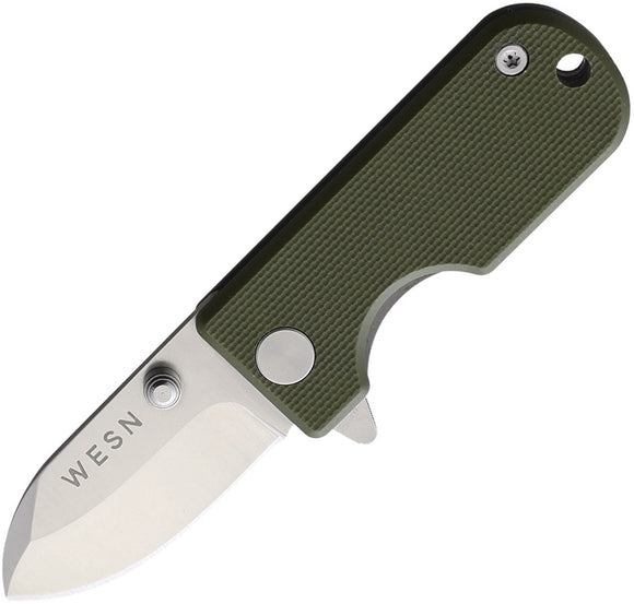Wesn Goods Microblade 2.0 OD Green Titanium D2 Folding Knife 013