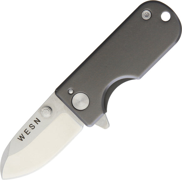 Wesn Goods Microblade Titanium handle Framelock AUS-8 Folding Knife 01