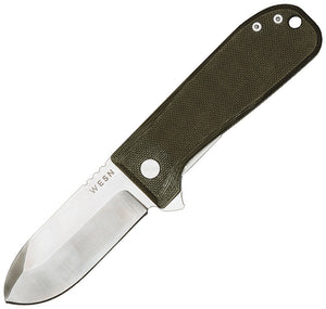 Wesn Goods Allman Linerlock OD Green G10 Folding S35VN Pocket Knife N042