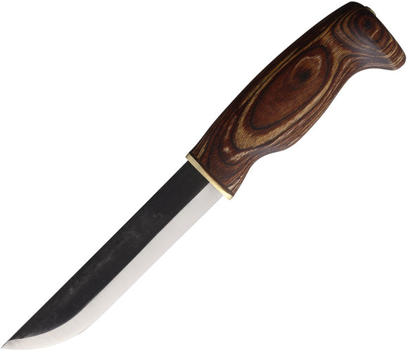 Wood Jewel Bearleuku Brown Plywood Carbon Steel Clip Pt Fixed Blade Knife 23KLRU