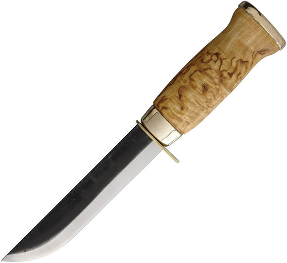 Wood Jewel Bearleuku Curly Birch Carbon Steel Fixed Blade Knife w/ Sheath 23KLSS