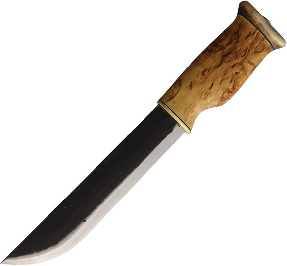 Wood Jewel Leuku Bowie Curly Birch Wood Carbon Steel Fixed Blade Knife 23LE