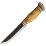 Wood Jewel Northern Lights Curly Birch Wood Carbon Steel Fixed Blade Knife 23NL