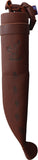 Wood Jewel Little Leuku Curly Birch Carbon Steel Fixed Blade Knife w/ Sheath 23N