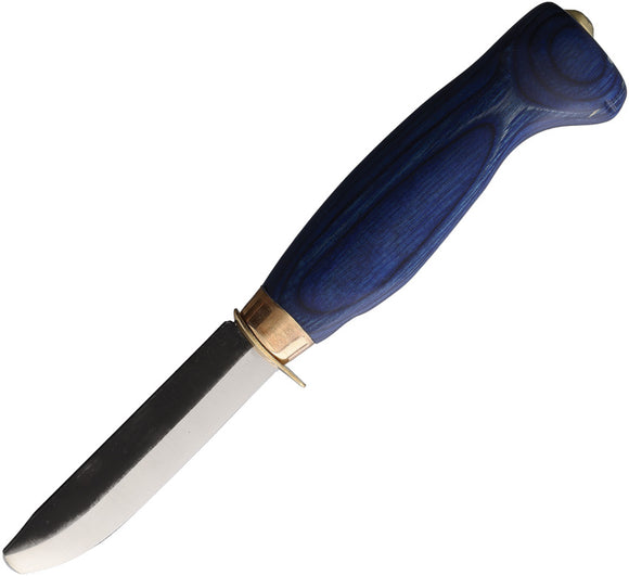 Wood Jewel Child's First Blue Plywood Carbon Steel Blunt Fixed Blade Knife 23PBL