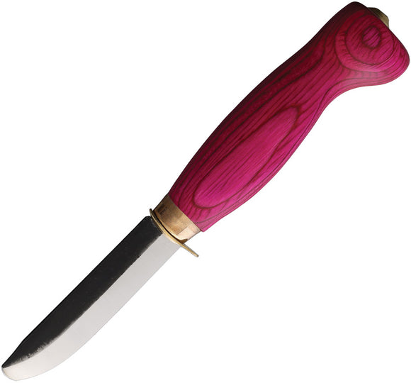 Wood Jewel Child's First Pink Plywood Carbon Steel Blunt Fixed Blade Knife 23PPP