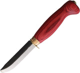 Wood Jewel Child's First Red Plywood Carbon Steel Blunt Fixed Blade Knife 23PPR