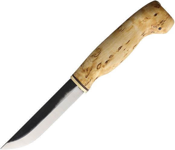 Wood Jewel Curly Birch Wood Carbon Steel Fixed Blade Knife w/ Sheath 23VISA10