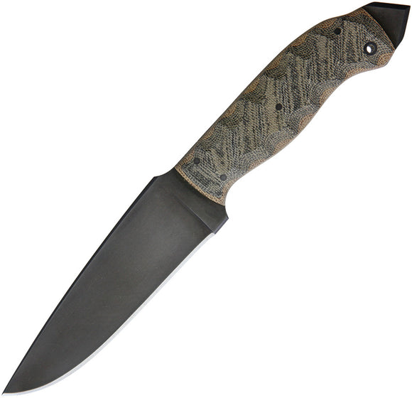 Winkler Knives Spike Black And Tan Micarta Fixed 80CrV2 Blade Knife + Sheath 033