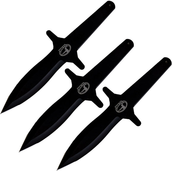 World Knife Throwing League Phoenix Black Stainless 3pc Throwing Knives Set 001