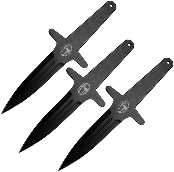 World Knife Throwing League Merlin Black Stainless 3pc Throwing Knives Set 003