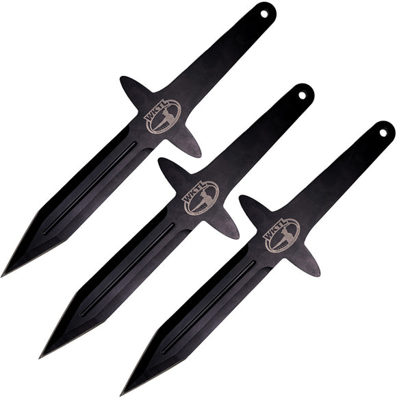World Knife Throwing League Lancelot Black Stainless 3pc Throwing Knives Set 004