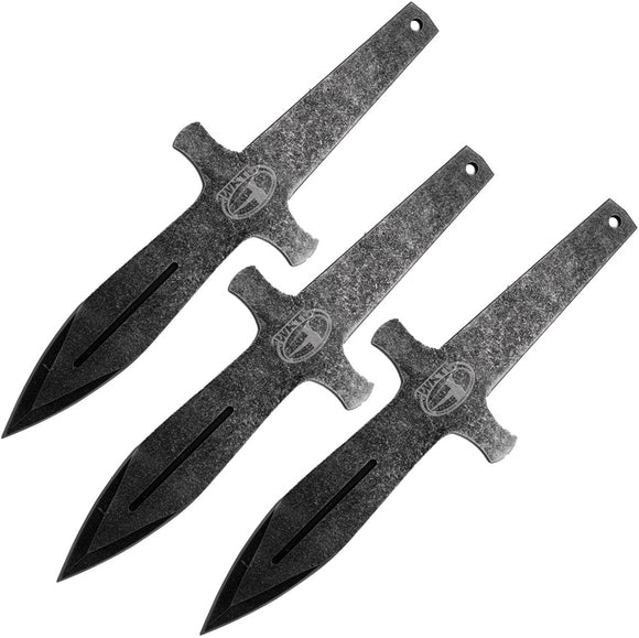World Knife Throwing League Crusader Black Stainless 3pc Throwing Knives Set 005