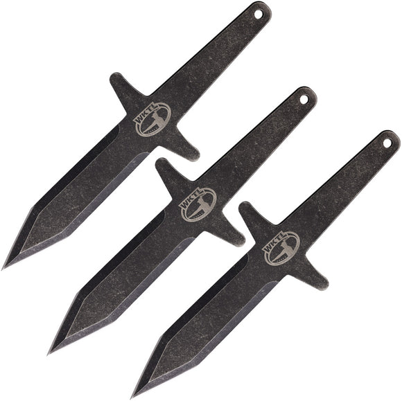 World Knife Throwing League Sparrowhawk Black Stainless 3pc Throwing Knives 013