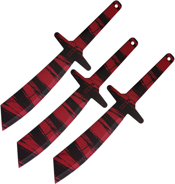 World Knife Throwing League Blackhawk Black & Red Stainless 3pc Throwing Knives Set 065