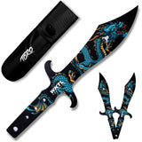 Toro Knives Tesoro Blue Water Dragon Black Stainless 3pc Throwing Knives Set 072