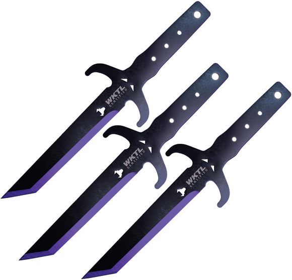 Toro Knives Diablo Black & Purple Stainless 3pc Throwing Knives Set 089
